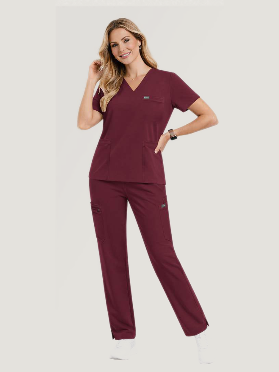 Ambo NH & co de mujer en color bordó: casaca y pantalón